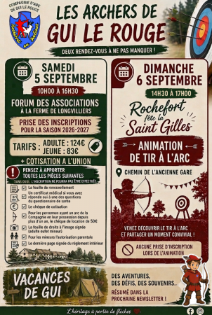 🏹 Les Archers de Gui le Rouge – Les rendez-vous de septembre
